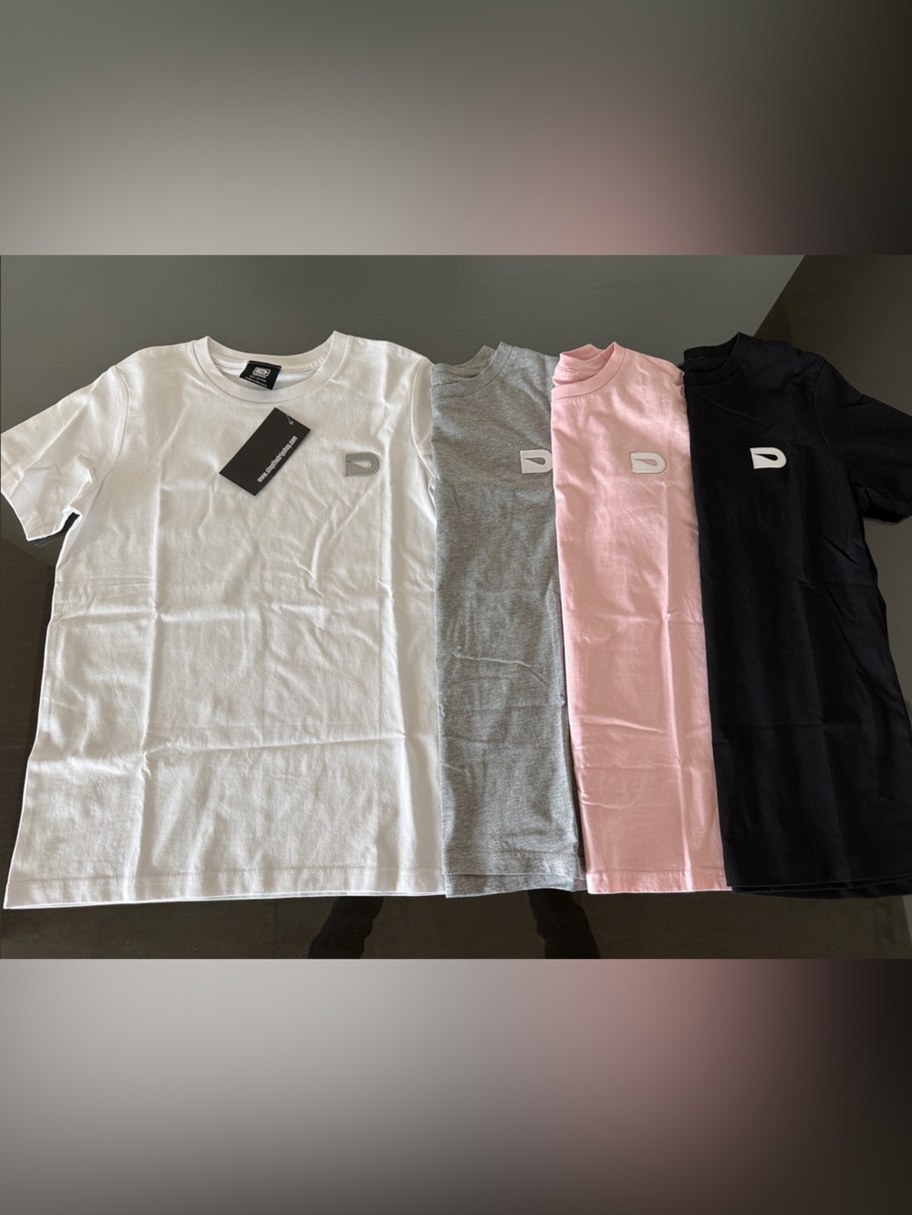 The Drip Shop Essential Crewneck T-Shirt - White, Gray, Pink, Black Set of 4